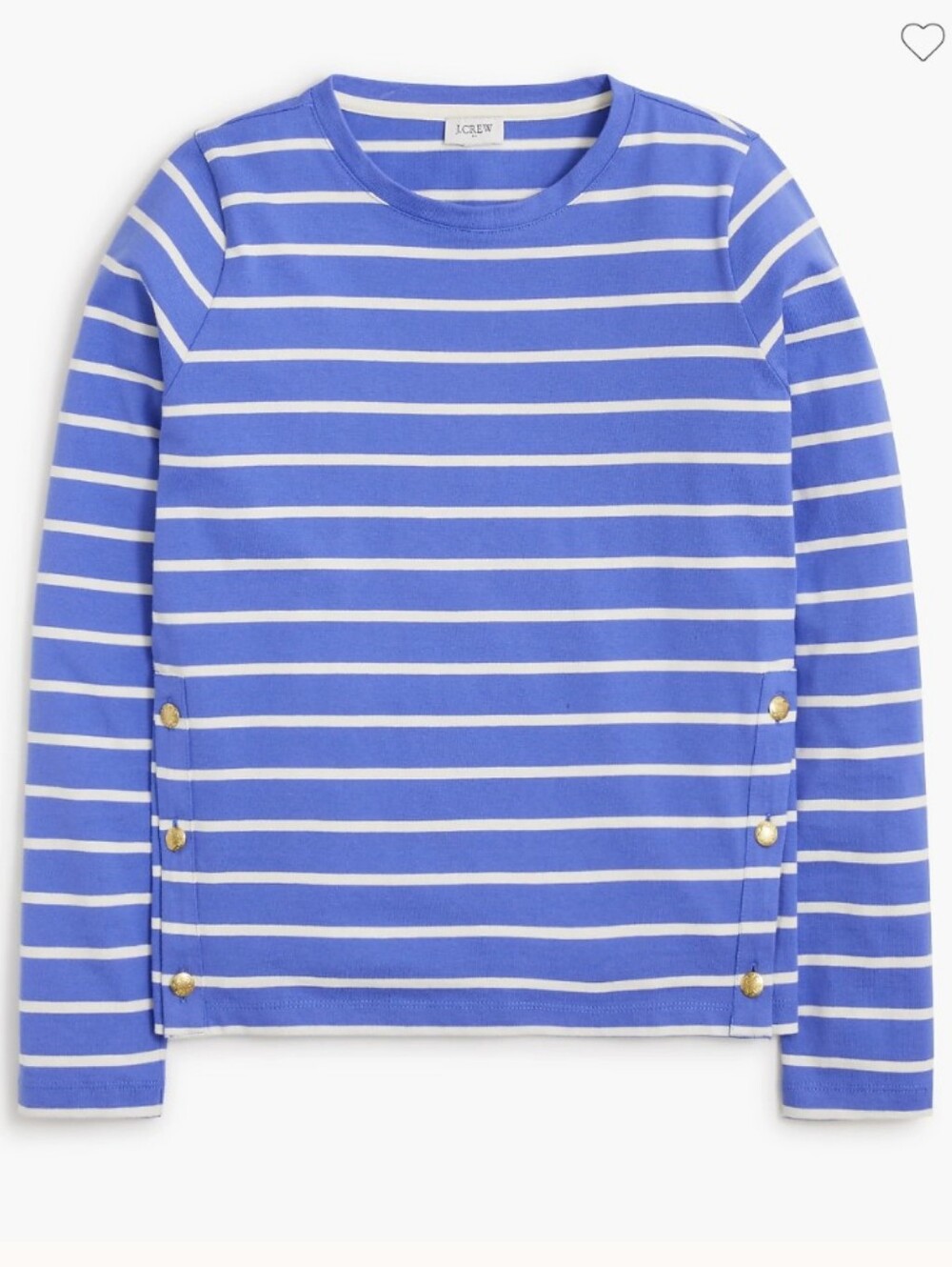 J.Crew Striped Long Sleeve Side Button Top